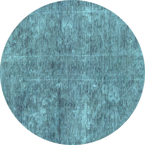 Ahgly Company Indoor Round Abstract Light Blue Modern Area Rugs, 3' Round