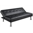 thumbnail image 3 of Futon Sofa Couch Modern Faux Leather Sofa Bed Convertible Sofas Sleeper Black, 3 of 4