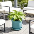 thumbnail image 2 of Large Pots for Plants, Large Planter Pots with Drainage & Saucers, Retro Style Large Flower Pots, Breathable Plastic Planters for Indoor Outdoor Home Decor, 2 of 6