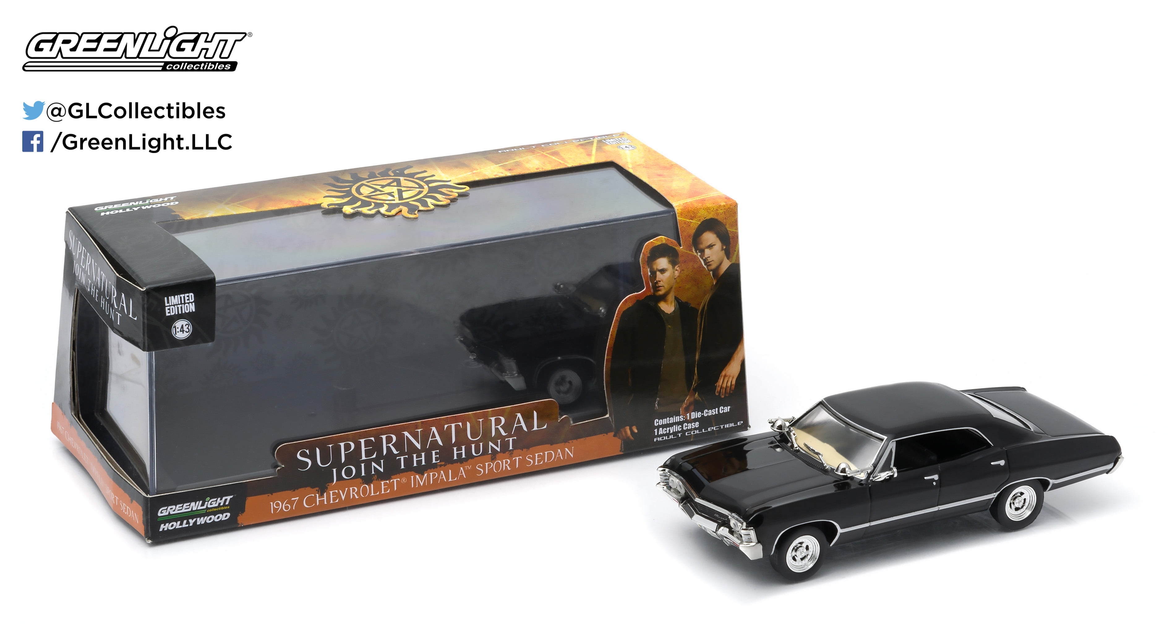 Greenlight Supernatural join the hunt 1967 chevrolet impala sport sedan 1/43