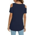 thumbnail image 4 of Giftesty Womens Blouses and Tops Clearance Women's Fashion Casual Solid V-Neck Short Sleeve Loose T-Shirt Pullover Tops, 4 of 7