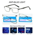 thumbnail image 4 of +1.0~+4.0 Stainless Steel Rectangle Eyeglasses Men Business Reading Glasses Computer Readers Optical Men's Presbyopic Glasses GOLD STRENGTH 3.5X, 4 of 8