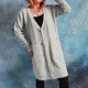 thumbnail image 5 of Pntutb moda mujer Casual cuello pico manga larga otoño suéter cárdigan blusa tops Pntutb Pntutb-6334, 5 of 5