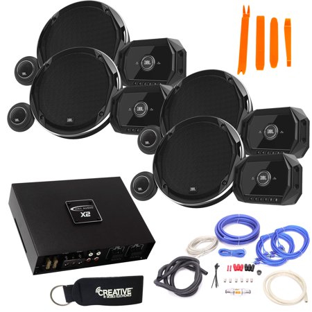 JBL - 2 Pairs Of Stadium GTO960C 6x9-Inch Component Speakers + ARC Audio X2 450.4 500 Watt 4 Channel Amp + Wiring Kit