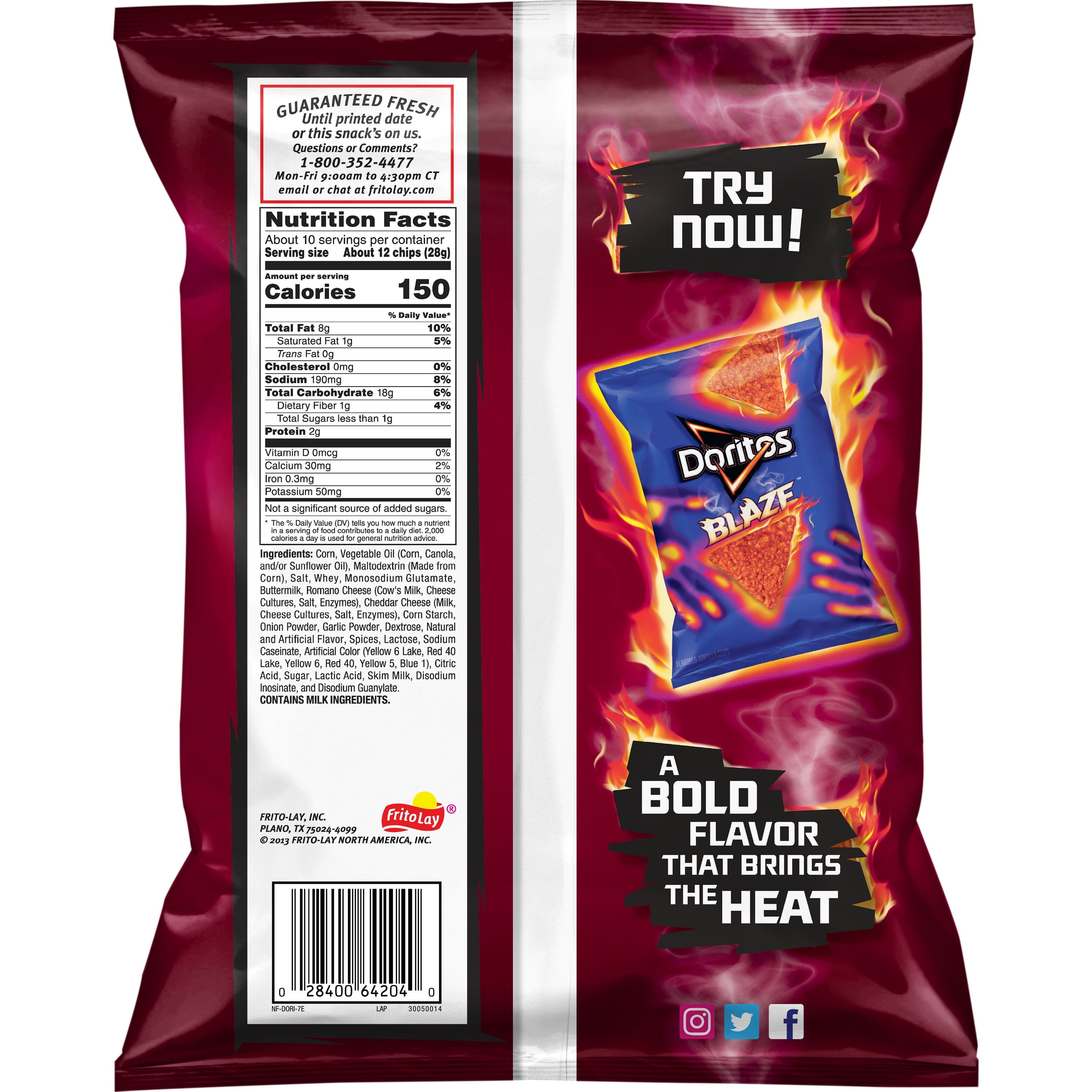 Doritos Spicy Nacho Nutrition Label Nutrition Pics