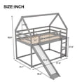 thumbnail image 4 of Jopath Bunk House Bed Bunk Bed Twin Over Twin with Slide and Ladder,Loft Bed House Bunk Bed Frame for Boys Girls Gray, 4 of 9