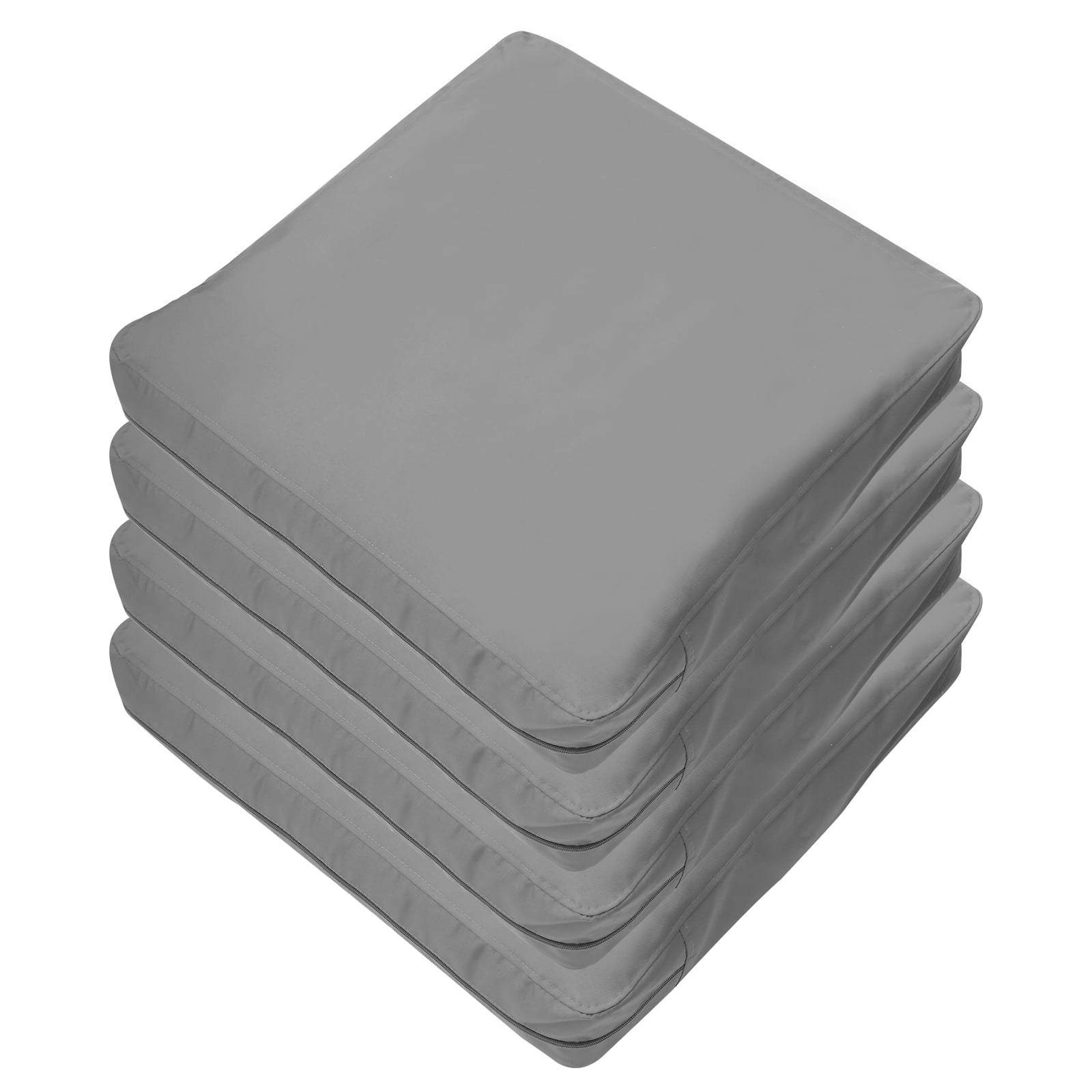 Light Gray Outdoor Seat Pad Cover, Patio Chair Cushion Replacement Covers , 24" x 24", 4 Pack