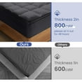 thumbnail image 6 of WISHEAD Mattress Topper Queen Size, 500TC Quilted Extra Thick Mattress Pad, Soft & Breathable with Hypoallergenic Fill, Back Pain Relief & Pressure Soothing, Deep Pocket, Gray, 6 of 10