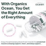 Organics Ocean Pure Magnesium Glycinate with Zinc – Chelated Formula – 90 Capsules – Sleep & Muscle Support