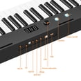 thumbnail image 3 of Piano con teclado de 61 teclas, teclado de piano eléctrico semipesado portátil para principiantes/profesionales, con fuente de alimentación, parlantes incorporados, pedal, perfecto para cumpleaños o N, 3 of 5
