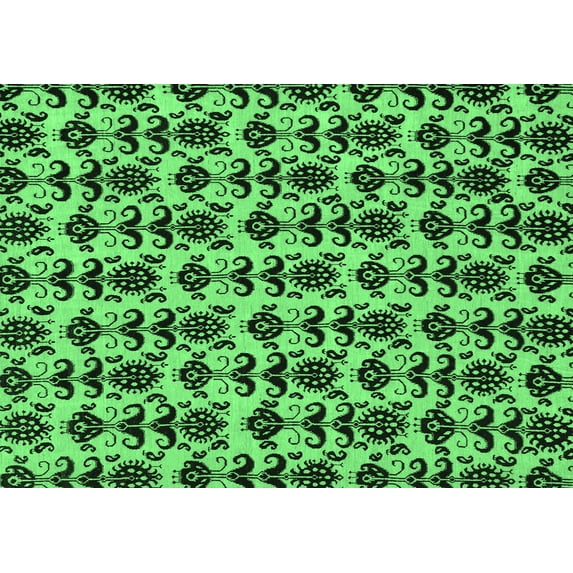 Ahgly Company Indoor Rectangle Abstract Emerald Green Modern Area Rugs, 4' x 6'