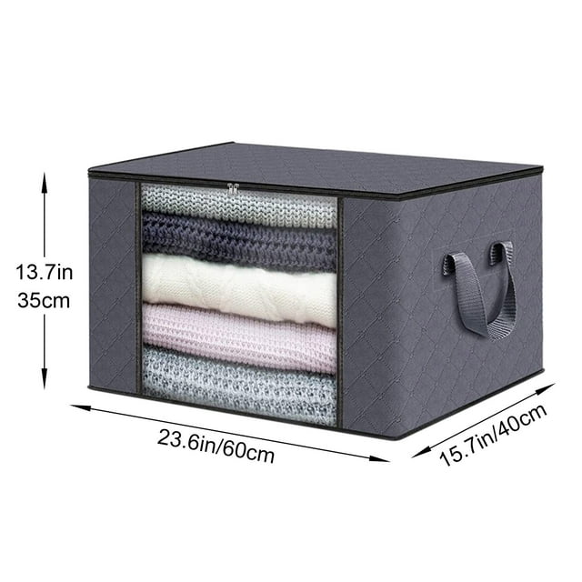 Lksixu Household Clothes Storage Bag Non-woven Bag Wardrobe Quilt Storage Bag Transparent -proof Storage Box Large Size Storage Bins Organizers and Storage