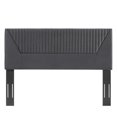 thumbnail image 3 of Tufted Headboard, King and CA King Size, Dark Grey Gray, Velvet, Mid Century Bedroom, Modern Contemporary Boutique HB35262, 3 of 9