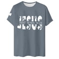thumbnail image 4 of Telankuip Christian Faith T-Shirts for Men God Religious Cross Bible Verse Inspirational Tops Oversized Crewneck Short Sleeve Graphic Tees for Daily Wear 2-Navy XL, 4 of 4