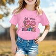 thumbnail image 2 of Cute Graphic Print Round Neck Tee for Girls, Back to School Comfortable Casual Soft Blended Shirts, Girl's Car Letter Graphic Print Short Sleeve Summer T-Shirt, 2 of 4