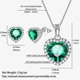 thumbnail image 6 of May Birthstone Jewelry Sets for Women, Green Heart Jewelry Set Emerald Necklace Earrings 925 Sterling Silver Fine Jewelry Birthday Mother's Day Gifts, 6 of 10