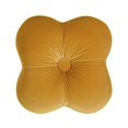 thumbnail image 5 of Jennifer Taylor Pouf en Trèfle Rembourré à la Maison avec Frange de Lingot d'Or, Velours de Performance Jaune Riche, 5 of 5
