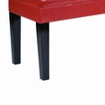 thumbnail image 4 of Saltoro Sherpi Bonded Leather Padded Bench with Button Tufted Details, Red and Black, 4 of 5