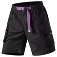 thumbnail image 2 of Bermuda Cargo Shorts for Men Summer Casual Elastic Waist Wide Straight Leg Relaxed Fit Hiking Shorts with Pockets, 2 of 2