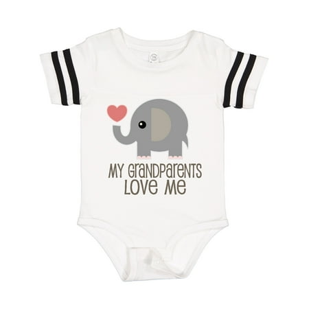 

Inktastic My Grandparents Love Me Elephant Gift Baby Boy or Baby Girl Bodysuit