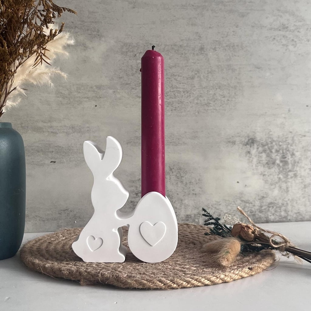Aurgiarme Set of 3 Craft Molds Candle Bracket Molds Rabbits Shape Crafting Molds Candle Holder Molds for Home and Table Decorating