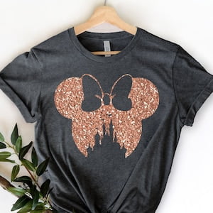 Disney Family Shirt,Disney Shirt for Women,Disney Ear Shirt,Disney Mickey Silhouette Shirt,Tshirt for Kids.Disney Glitter Minnie Shirt