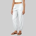 thumbnail image 2 of DHFJKG Linen Pants Women Joggers Elastic Waist Loose Fit Ankle-Tied Pants Lightweight Beach Vacation Loungewear Trousers, 2 of 4