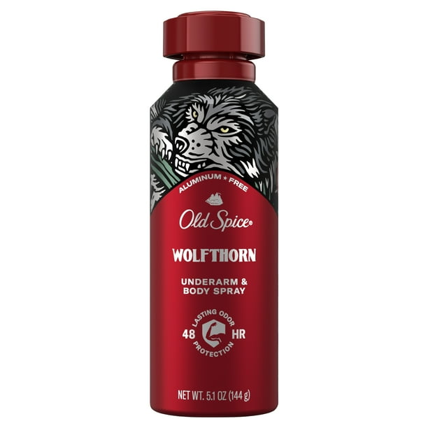 Old Spice Wolfthorn Body Spray, 5.1 oz, Long Lasting Freshness