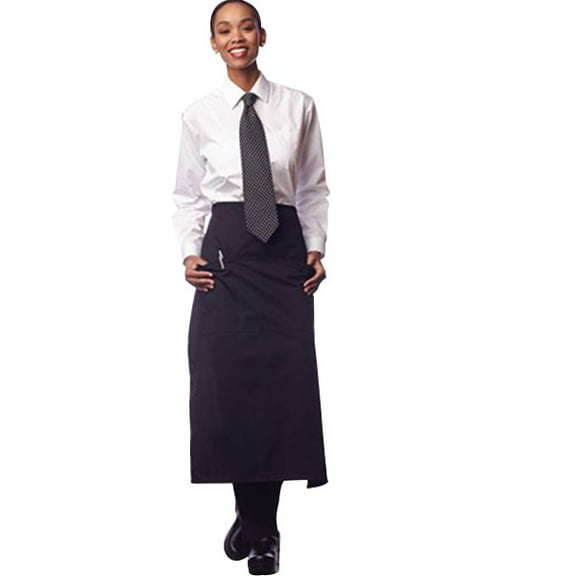 Uncommon Threads 3100-0100 3 Section Pocket Bistro Apron in Black