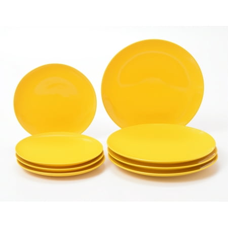 Yellow Salad Set - O-Ware Yellow 8 Piece Dinner and Salad Luncheon Plate Set