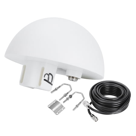 High Performance Active Mushroom Satellite Antenna Fixed Mast Aerial Dual Units 5 in / 12.7 cm Weatherproof Marine Boat Accessories Shielded Exterior TNC Female Connection