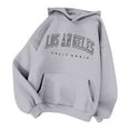 thumbnail image 2 of Los Angeles Hoodies for Women 2025 Fall Winter Lined Y2K Hoodie with Pockets Hooded Sweatshirt Pullover Tops, 2 of 3