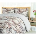 thumbnail image 3 of Ambesonne Bears Duvet Cover Set, Pastel Colors Happy Teddies, Queen, Blush Pale Eggshell, 3 of 4