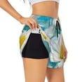 thumbnail image 3 of Lsque Daisy Flowers Printed Women's Running Shorts with Liner Pockets,Elastic Quick Dry Workout Athletic Gym Yoga Shorts,Womens High Waist Shorts-Small, 3 of 9