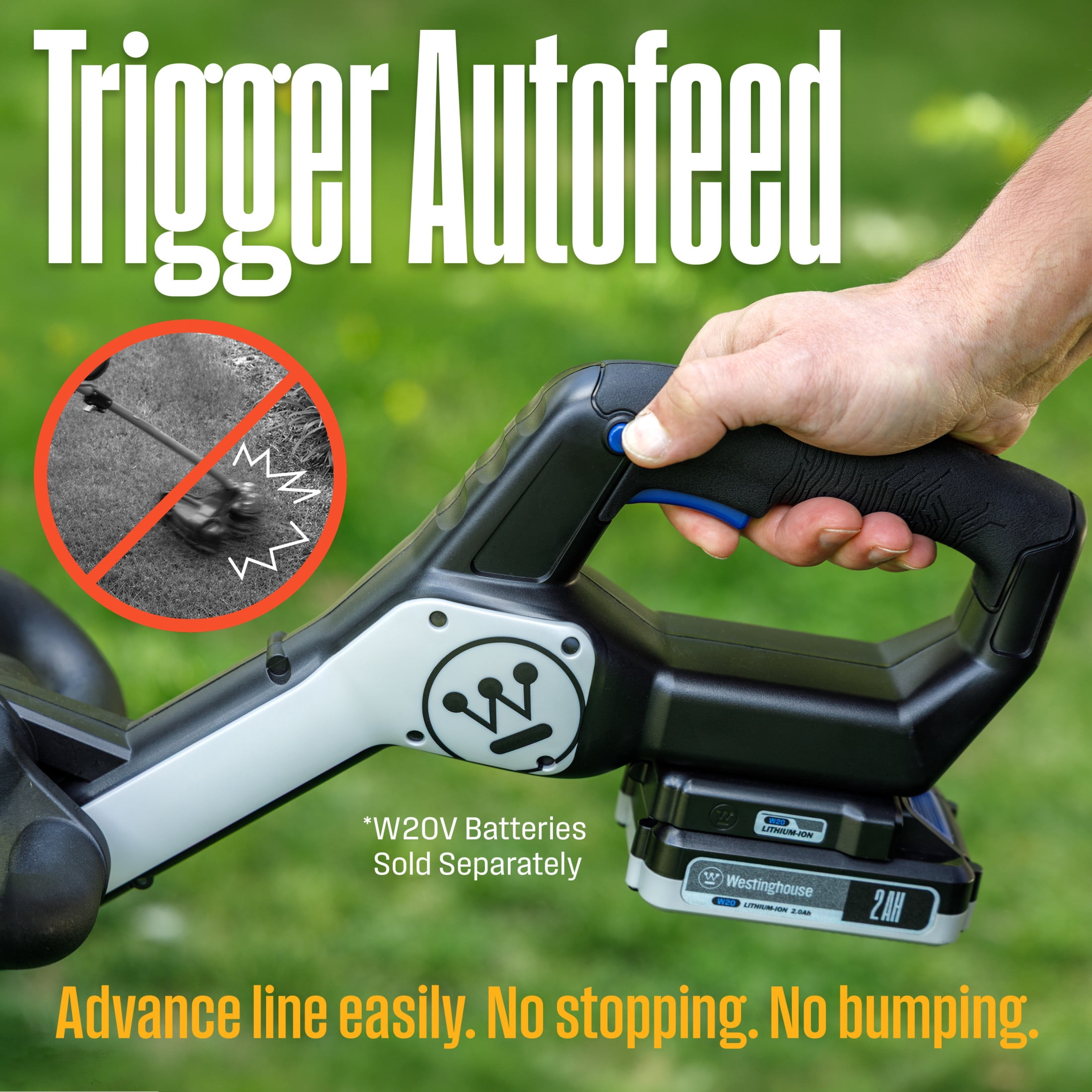 Westinghouse 20V 2-in-1 Cordless String Trimmer and Edger, Tool Only, 12 Inch Cutting Path, up to 8000 RPM