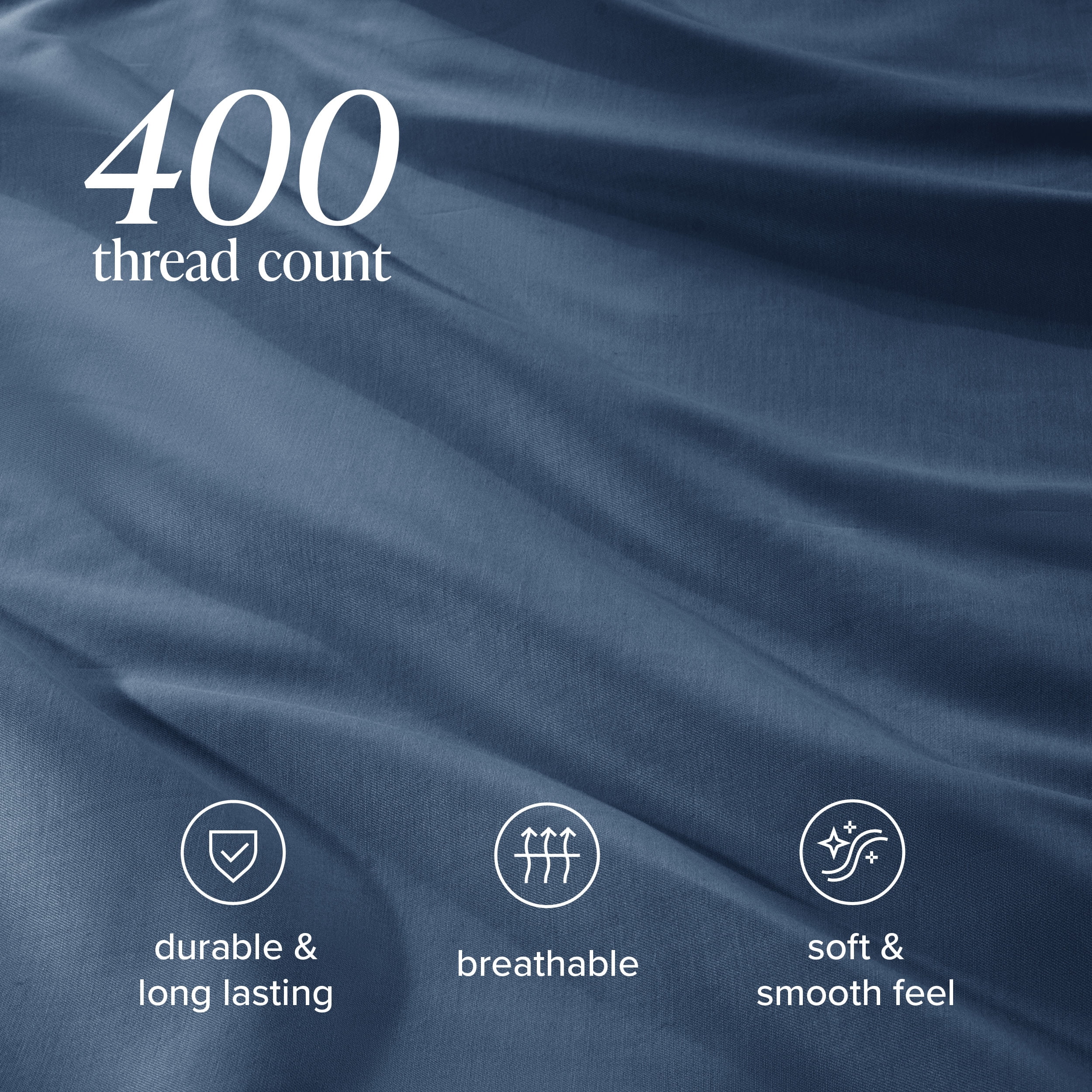 Bare Home Organic Cotton Duvet Cover Set - 400 Thread Count - Sateen Weave - King, Bering Sea, 3-Pieces