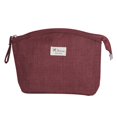 thumbnail image 1 of Bolsa de cosméticos semicircular para mujer, bolsa de almacenamiento portátil, bolsa organizadora de maquillaje de viaje, color rojo purpúreo, 1 of 8