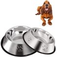 thumbnail image 1 of Comedero para Perros de Acero Inoxidable, Comedero para Perros con Base de Goma Antideslizante, Comedero Grande para Mascotas y Agua, L-26cm / 2 Cuencos JAMW Sencillez, 1 of 5