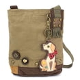 thumbnail image 1 of Chala Womens' Canvas Patch Crossbody Handbag"Yellow Lab" - Olive, 1 of 3