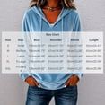 thumbnail image 4 of Aboser Womens Retro Velour Hoodies Dressy Casual Long Sleeve Pullover Tops Comfy Soft Velvet Sweatshirt Fall V Neck Hoodie with Pocket, 4 of 6