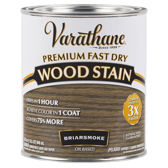 2-Pack of 1 qt Rust-Oleum 313608 Briarsmoke Varathane Premium Fast Dry Wood Stain