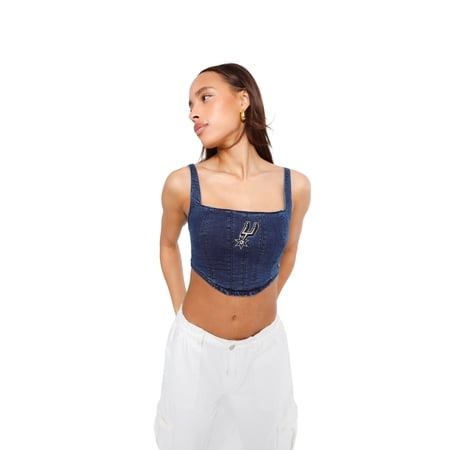 Women s Hype and Vice San Antonio Spurs Tri-Blend Denim Corset