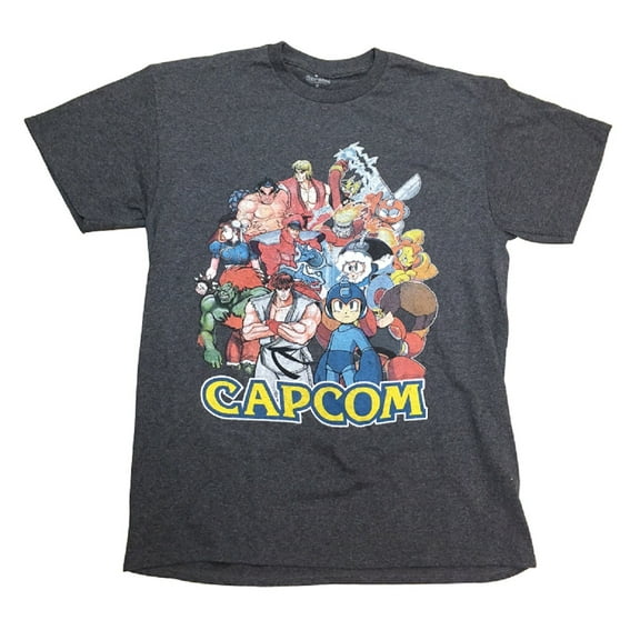 Capcom Video Game Charcaters Megaman Street Fighter Adult T-Shirt