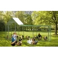thumbnail image 5 of Large Metal Chicken Coop, 9.84 Ft Large Chicken Runs for Yard with Cover, Spire Roof Metal Chicken Coop with Lock,Outdoor Walk-in Cage Peak Hen House for Backyard, Farm, Duck, Rabbit, 5 of 12