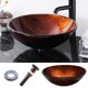 thumbnail image 1 of Aquaterior Retro Round Tempered Glass Vessel Sink P1 with ORB Mounting Ring and 1 5/8" Pop Up Drain Combo Set Bathroom Aquaterior Modern, 1 of 10