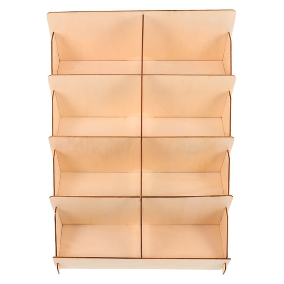 SOPOTUTU Natural Wood Postcard Stand Sleek Organizer for Office and Retail Use