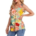 thumbnail image 3 of UPPADA Camisoles d'Été pour Femmes à Imprimé Floral, Col Ras du Cou, Sans Manches, Chemises Décontractées à Ourlet Fluide, Jolis T-Shirts, Chemises Coupe Ample, Hauts Confortables Multicolores, m, 3 of 7