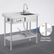thumbnail image 4 of Space-Saving Solution 39 Inch Stainless Steel Freestanding Sink con Cajón & Faucet Built-In cm de Profundidadrain Basket & cm de Profundidadish Rack para Laundry o Garage, 4 of 7