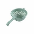 thumbnail image 1 of Colander With Handle For Washing Fruits And Vegetables Compact Kitchen Drain Strainer For Food And Easy To Store For Home Use And Dark Blue White, 1 of 4