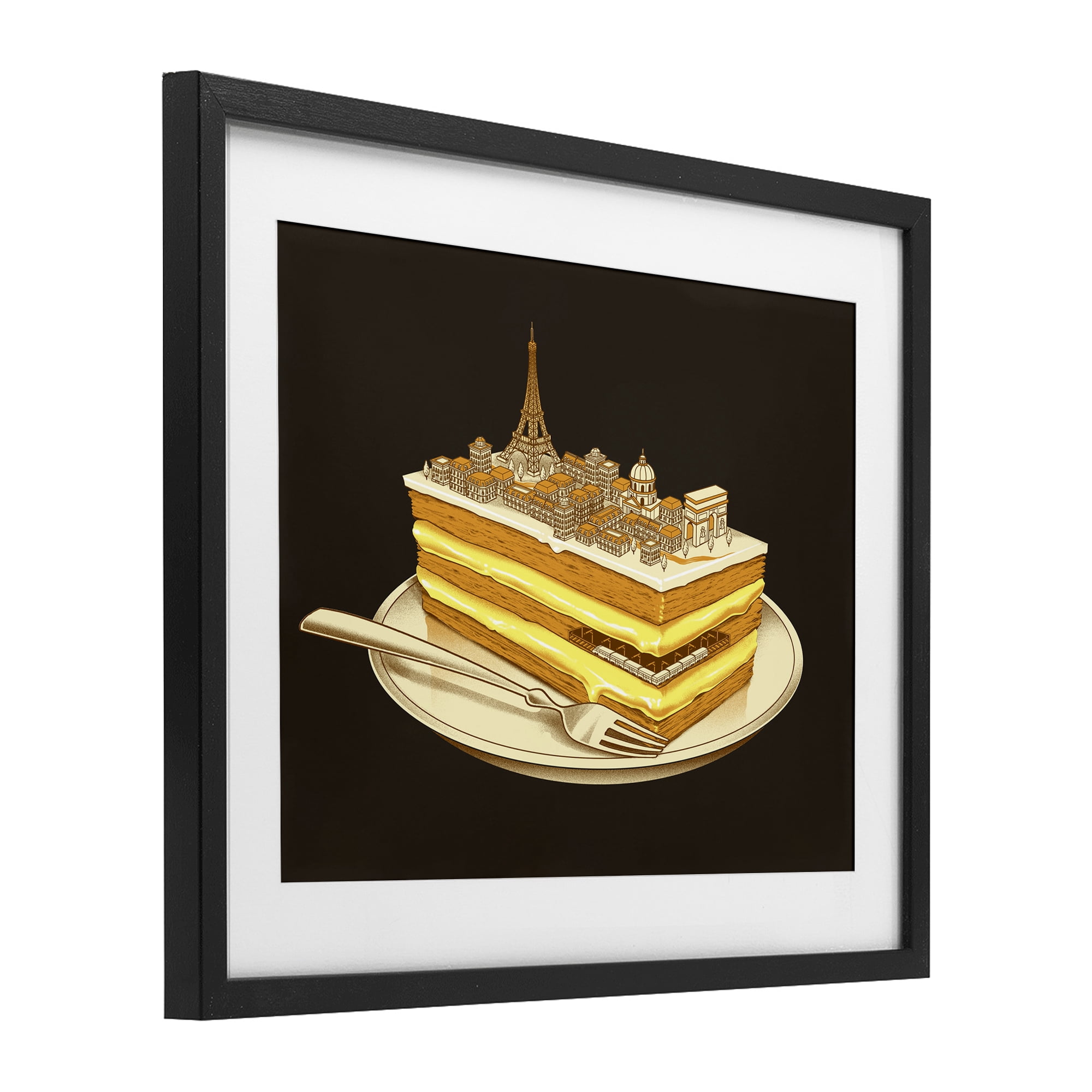 Stupell Industries Hungry For Travels Paris Black Framed Print Under Glass, design by Tobe Fonseca